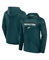 Fanatics Men's Midnight Green Philadelphia Eagles Transitional Defender Hoodie Long Sleeve T-Shirt