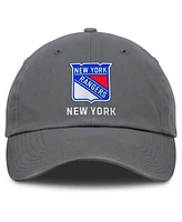 Fanatics Men's Charcoal New York Rangers Washed Adjustable Hat