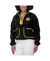 Wear by Erin Andrews Women's Black Pittsburgh Steelers Polar Fleece Half-Zip Jacket