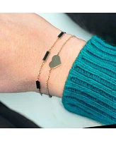 The Lovery Onyx Bar Chain Bracelet 14K Gold