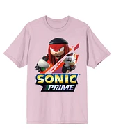 Sonic the Hedgehog Men's Prime Renegade Knucks Crew Neck Short Sleeve Cradle Pink T-shirt-Medium