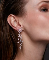 Eliot Danori Silver-Tone Cubic Zirconia Vine Linear Drop Earrings, Exclusively at Macy's