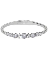 Eliot Danori Silver-Tone Cubic Zirconia Bangle Bracelet, Exclusively at Macy's