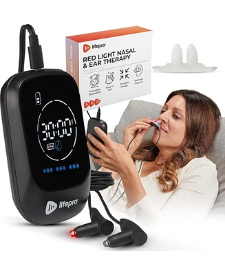 LifePro Red Light Therapy for Nose & Ears - Rechargeable Nasal & Sinus Pain Relief with Near Infrared & Red Light
