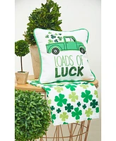 C&F Home 10" x 10" St. Patrick's Day "Loads Of Luck" Embroidered Small/Petite Accent Throw Pillow