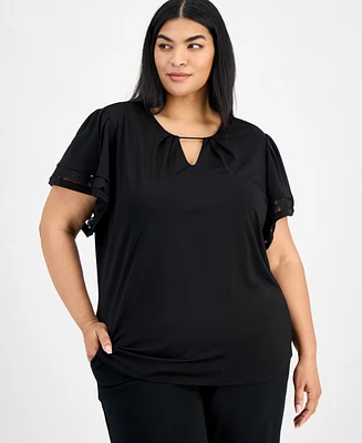 Anne Klein Plus Harmony Bell-Sleeve Top