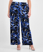 Anne Klein Plus High-Rise Pull-On Palazzo Pants