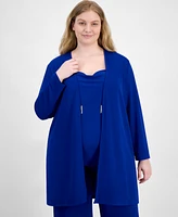 Anne Klein Plus Size Textured Knit Cardigan