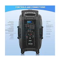 Pyle Portable Bluetooth Pa Speaker System with Rechargeable Battery, Uhf Microphones, MP3/Usb/Sd Readers, Fm Radio, 12” Subwoofer (1000W)