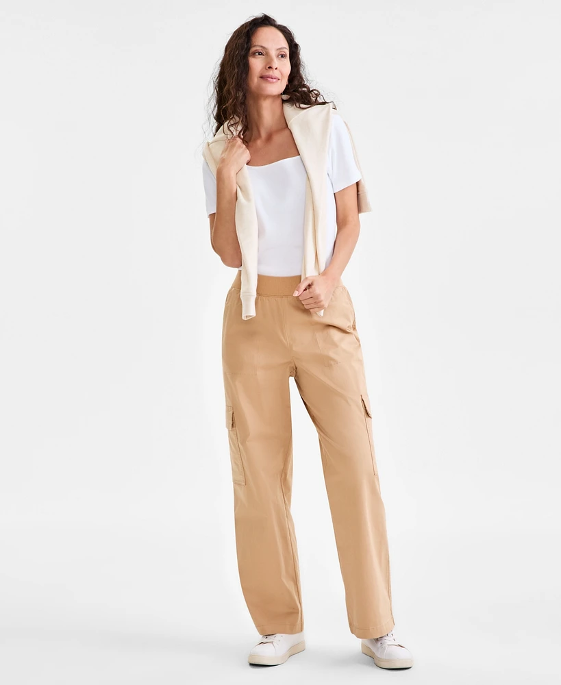 Style & Co Women's Wide-Leg Cargo Pants, Exclusively at Macy's