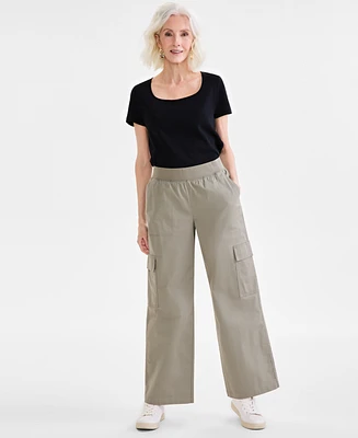 Style & Co Women's Wide-Leg Cargo Pants, Exclusively at Macy's