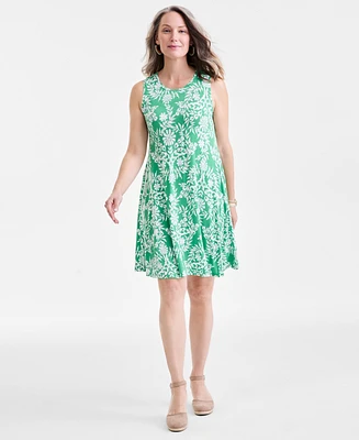 Style & Co Women's Printed Sleeveless Flip-Flop Dress