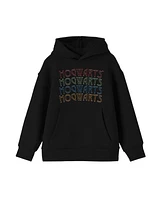 Harry Potter Boys Hogwarts Repeat Text Black Sweatshirt-xl