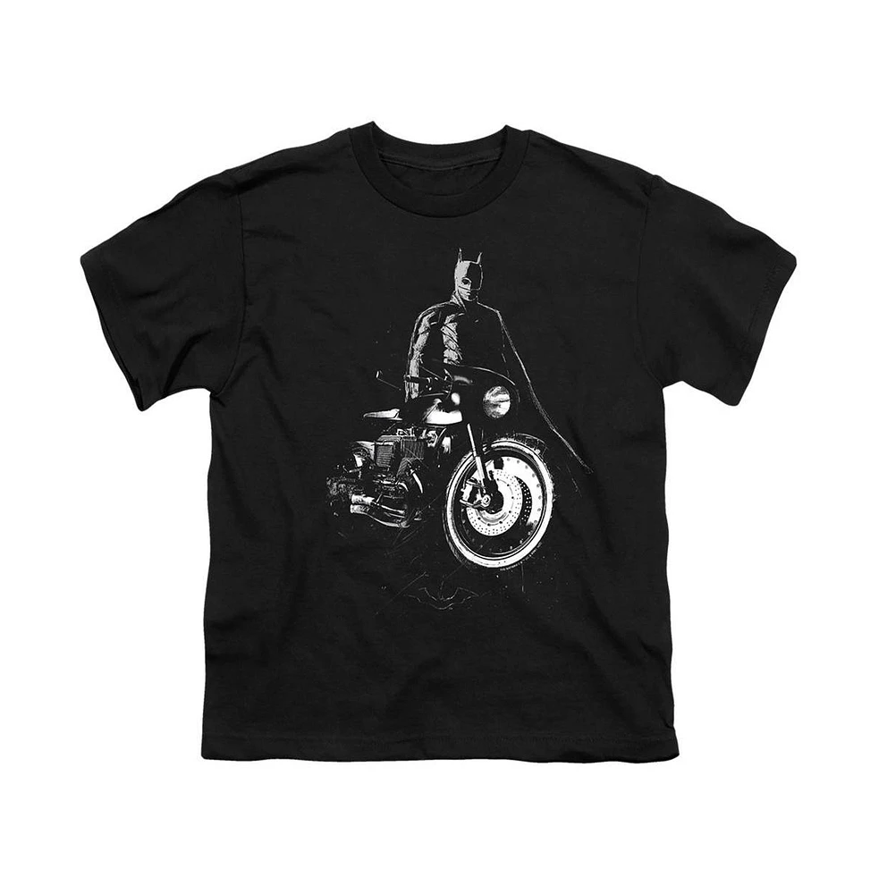 Batman Boys The His Motorcycle Short Sleeve Tee / T-Shirt