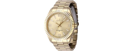 Invicta Men's Specialty Quartz 3 Hand Gold Dial Watch