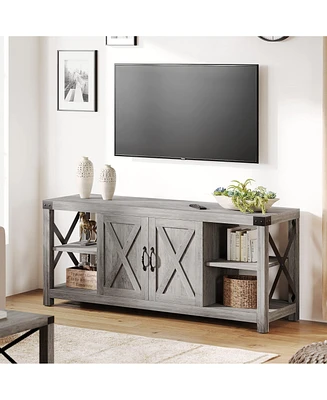 gaomon Farmhouse Tv Stand for 65/60/55 Inchs, Wood Tv Table Media Console