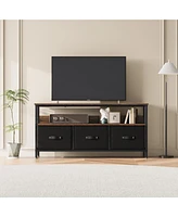 gaomon 55 Inch Tv Stand for Living Room, Dresser Tv Stand for with 3 Drawers