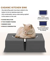 Casainc 31inch L x 18inch W Double Basin Undermount Kitchen Sink