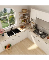 Casainc 33inch L Double Bowl Stainless Steel Drop-in Kitchen Sink