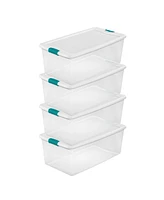 Sterilite 106 Quart Plastic Storage Container (4 Pack) and 64 Quart Box (6 Pack)