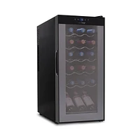 NutriChef 18-Bottle Wine Chilling Refrigerator, Digital Touch Control, Compressor Cooling, Blue Led Display