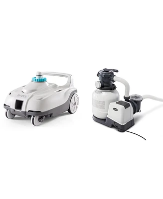 Intex ZX100 Automatic Pressure Side Pool Cleaner with Pool Sand Filter Pump