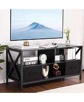 gaomon Tv Stand for 50 inch Television, Entertainment Center with 2 Fabric Drawers