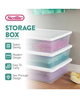 Sterilite 28 Qt Clear Closet/Under Bed Organizer Storage Box Container (30 Pack)