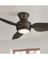 Casa Vieja 36" Whirl Modern Industrial Indoor Outdoor Ceiling Fan 3 Blade Led Light Remote Control Emperial Bronze Finish Brown Blades Bedroom Patio L
