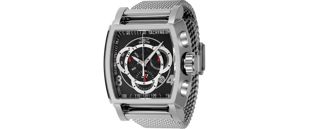 Invicta Men's 46007 S1 Rally Quartz Chronograph Black, Silver Dial Watch