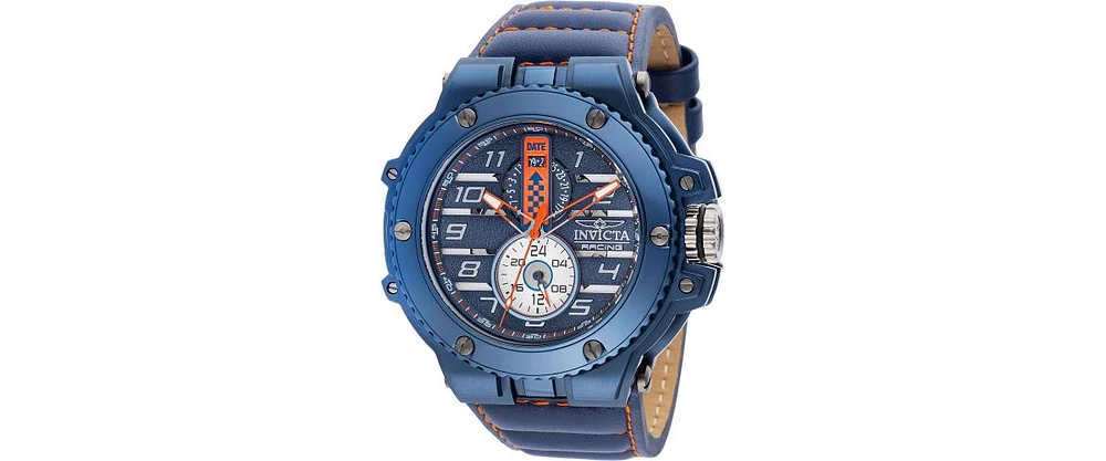 Invicta Men's 47382 Racing Quartz Multifunction Orange, Silver, Blue Dial Watch