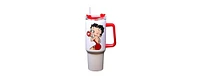 Spoontiques Betty Boop Stainless Steel Double Wall Travel Mug with Straw and Handle, 40 oz