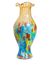 Dale Tiffany 19" Festive Ruffle Art Glass Vase