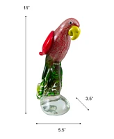 Dale Tiffany 11" Tropics Parrot Art Glass Figurine