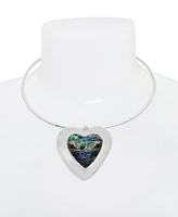 Robert Lee Morris Soho Faux Stone Heart Gem Pendant Wire Necklace