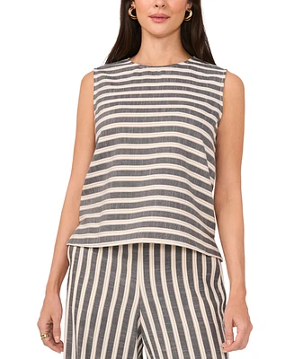 Vince Camuto Women's Striped Sleeveless Round-Neck Top