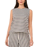 Vince Camuto Women's Striped Sleeveless Round-Neck Top