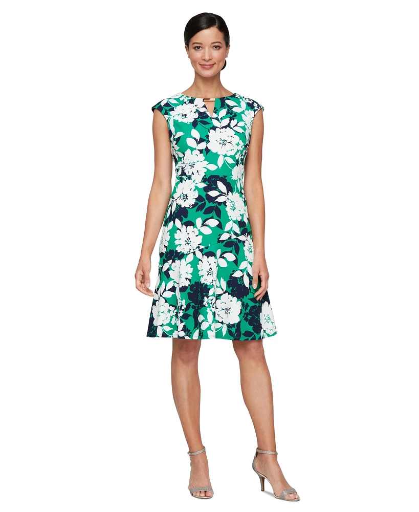 Sl Fashions Women's Floral-Print A-Line Dress