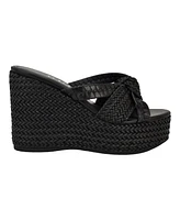 Guess Women's Eveh Knotted Jute Wrapped Platform Wedge Sandals