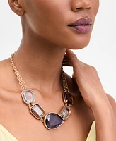 I.n.c. International Concepts Gold-Tone Color Stone Statement Necklace, 16" + 3" extender, Exclusively at Macy's