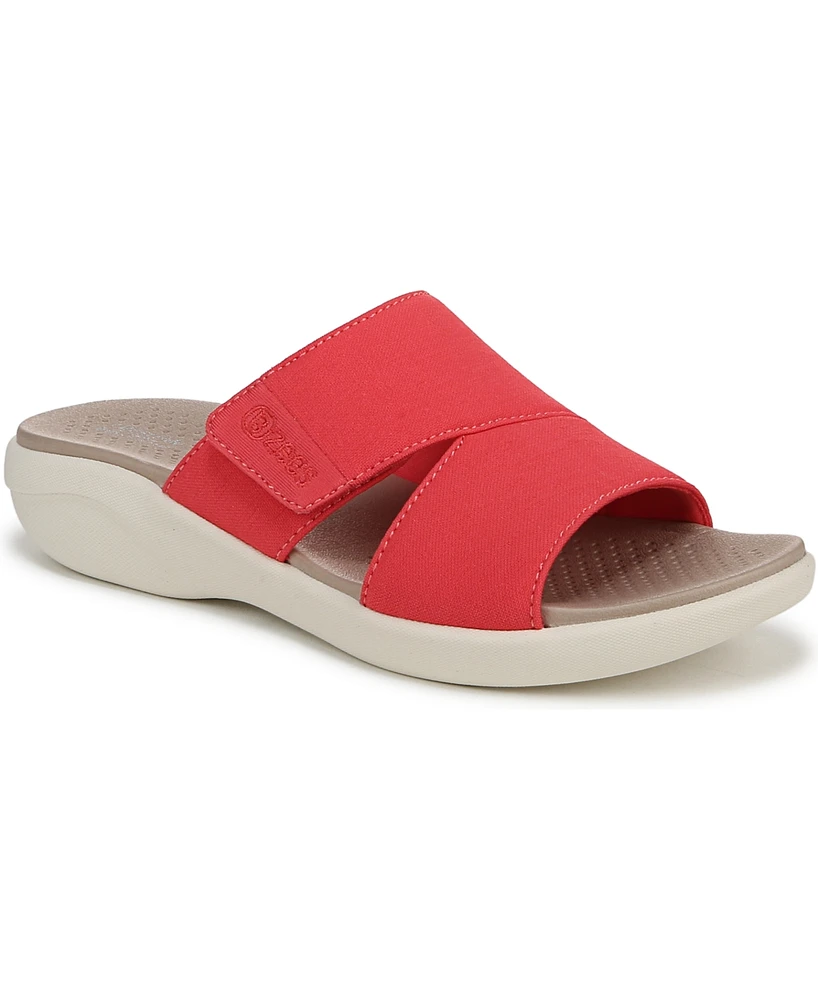 BZees Women's Carefree Washable Slide Wedge Sandals