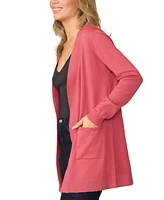 Melissa Paige Women's Cable-Trim Open-Front Long Cardigan