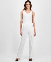 Anne Klein Women's High-Rise Pull-On Sequin Trousers