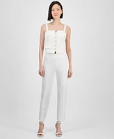 Anne Klein Women's Sleeveless Button-Front Top