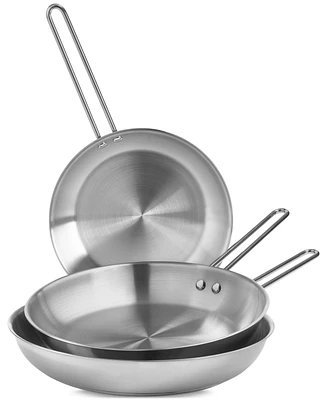 Arch Studio Stainless Steel Frypans, Set of 3, Exclusively at Macy's