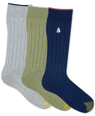 Gold Toe Men's Hampton Embroidered Crew Socks- 3-pack