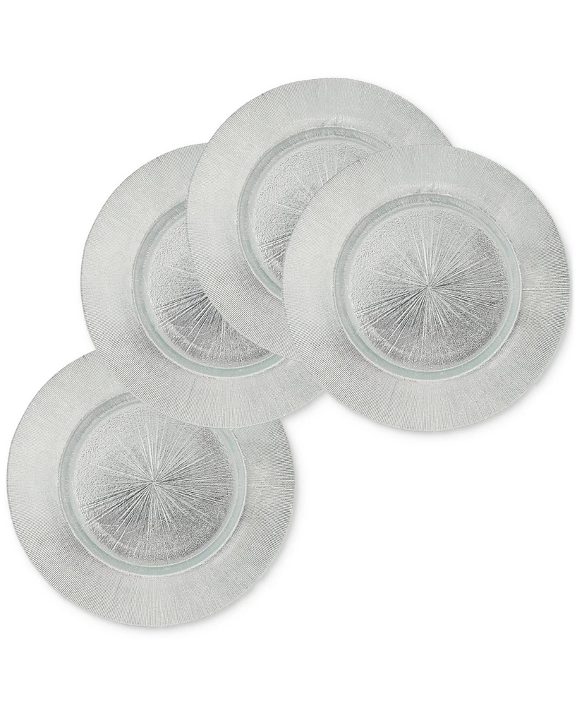 American Atelier Silver Antiqued Glass Charger Plates, Set of 4