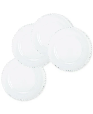 American Atelier Beaded Clear Glass Charger Plates, Set of 4