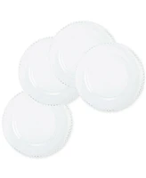 American Atelier Beaded Clear Glass Charger Plates, Set of 4