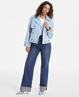 On 34th Women's Cropped Denim Trench Jacket, Exclusively at Macy's